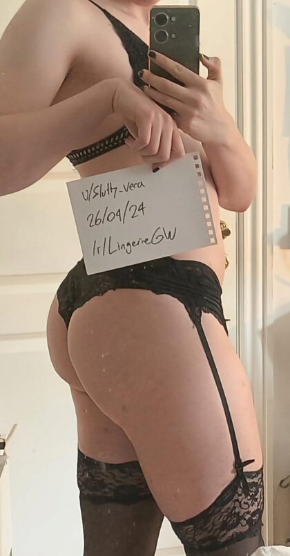 My ass looked so good in this new lacy set I wore for my verification pic that I just had to share it