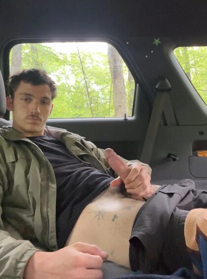 In the car wanting my dick sucked