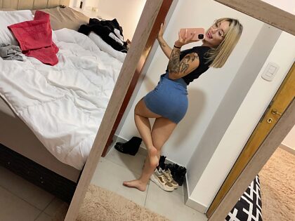 how long would it take you to remove this tight jean skirt from my ass?