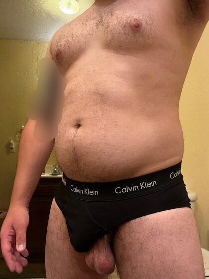 Got the wrong size of underwear. There's only room for my cock.