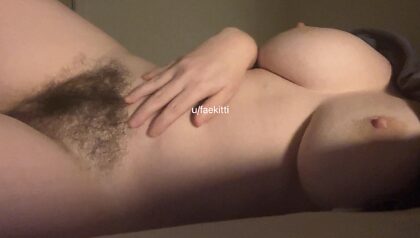 Goodnight! Cum to my hairy pussy before you fall asleep please