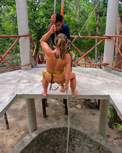 Discesa in corda doppia al Cenote - Tour di Tulum nudo