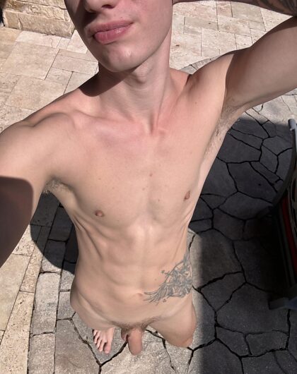 I prefer to sunbathe naked while walking around the hotel