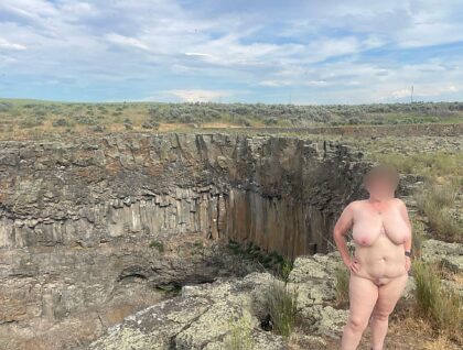 My wife enjoying some desert scenery