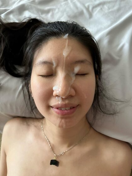 Another hot facial with my hot wife