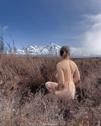 Nue dans des conditions glaciales dans l'hémisphère sud