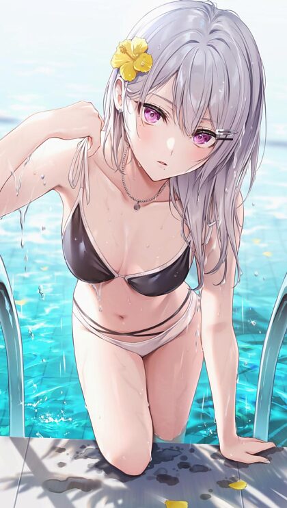 Hayate at the Pool