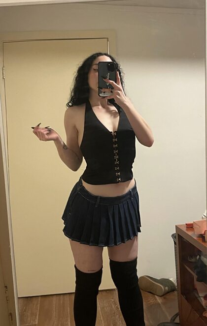 the slutty little outfit I wore out drinking for my birthday but also what’s underneath it