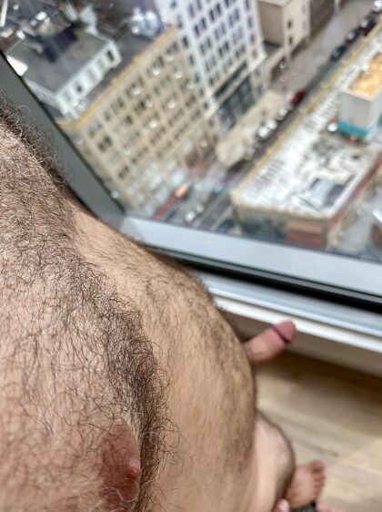 Hairy bear on business in NYC. Who wants to come suck my cock and get fucked in my hotel room?