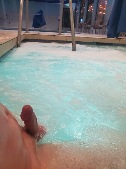 Ik werd om 2 uur 's ochtends wakker en er was niemand anders in de hot tub van het hotel, dus...