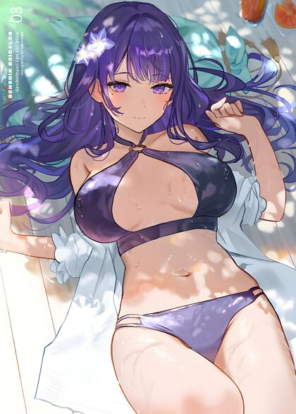 Purple swimsuit Raiden Shogun