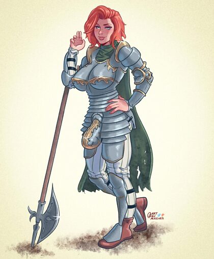 Ginger knight pinup, by me