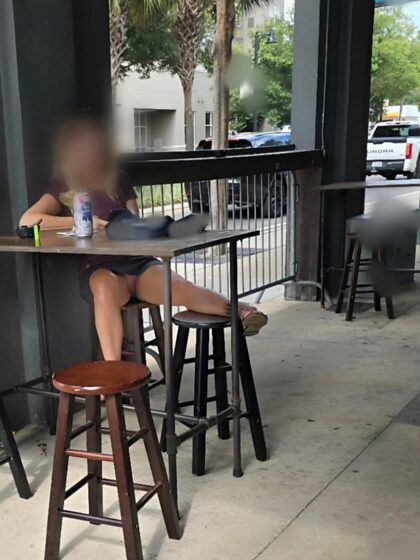 52, married with husband at the bar and no panties. Would you 