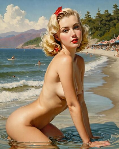 Pinup girls having a beach day! Which is your fav?