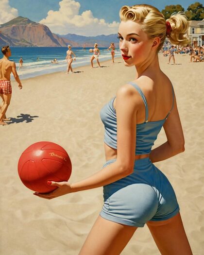 Pin-up-Girls, die einen Tag am Strand verbringen!  Welches ist Ihr Favorit?