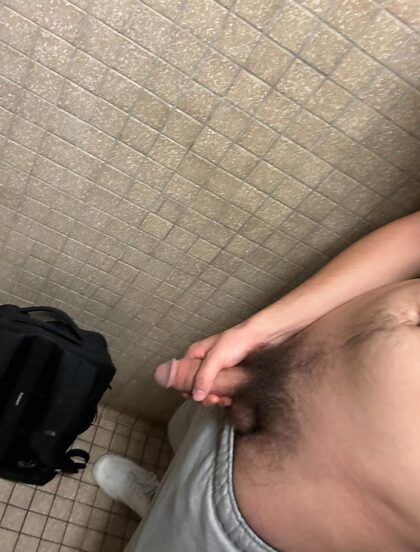 Tuve que sacar mi pene peludo antes de mi próxima clase.  ¿Opiniones?