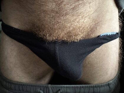 Poking out my briefs. Time to shave?