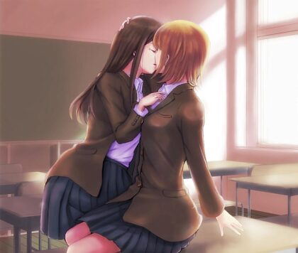 A kiss in the classroom