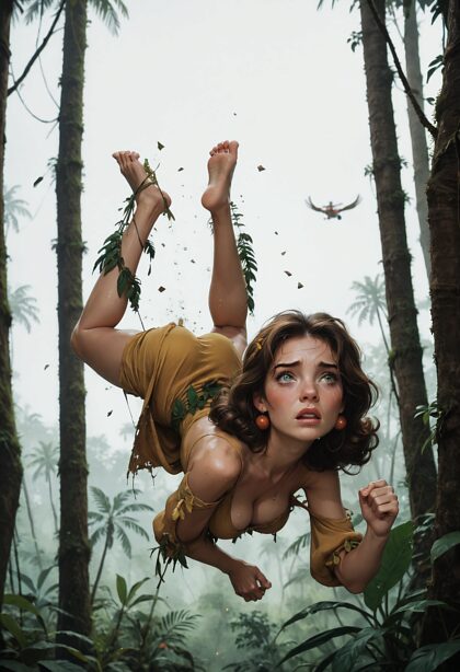 Jane Porter maakt een val en ontmoet dan Tarzan