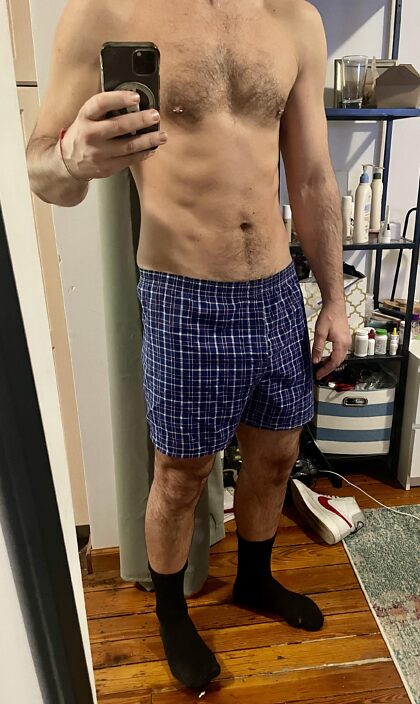 Where are my boys at? Daddy wants special dad/son time hanging in our boxers and socks.