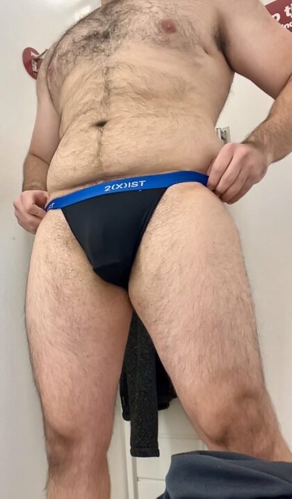 If I leave my dressing room open while I try on this jock strap…..are you helping me try it on? 