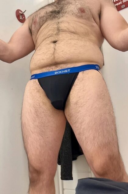 If I leave my dressing room open while I try on this jock strap…..are you helping me try it on? 