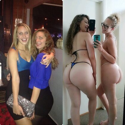 Pornstar Ginger Banks & her webcam sister Emma Banks’ big asses
