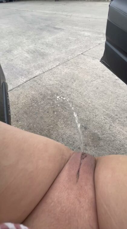 Emptying my piss in their parking lot before sitting in the salon chair for a couple of hours.