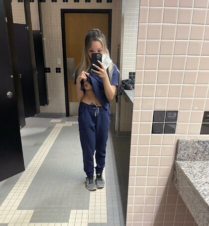 just a quick flash in my scrubs :)