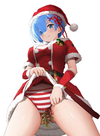 Rem navideña mostrando sus bragas