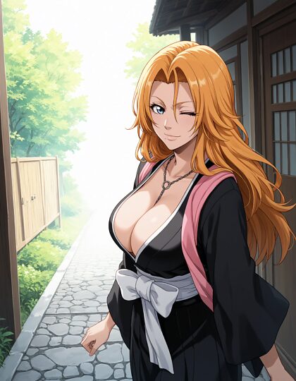 Rangiku strips at the park / Bleach