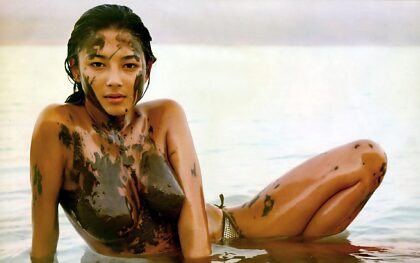 Jessica Gomes in the Dead Sea for Sports Illustrated