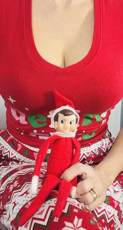 When a parent brings in this devil and asks for photos of the elf adventures. Sure Becky, I am sure your hubby will love these