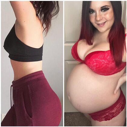 Antes vs 8 meses de gravidez