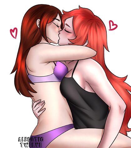 Sra.  Anzu y Angie: Besos antes de acostarse