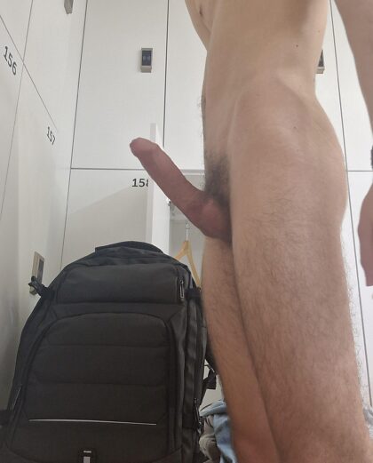 An erection in the locker room