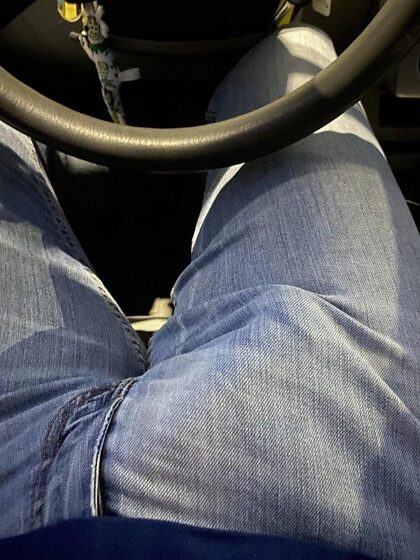 I’m so fucking hard in these jeans right now. I don’t think I can get out of my truck.