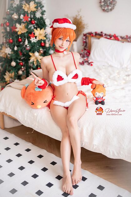 Vrolijk Kerstfeest Hololive Takanashi Kiara cosplay door HaneAme