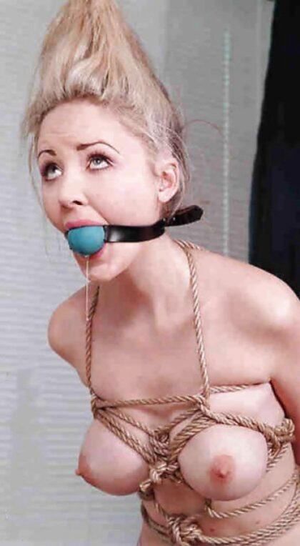 Ball gagged in Blue