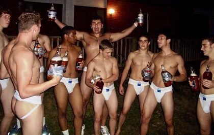 Soirée beuverie en jockstrap