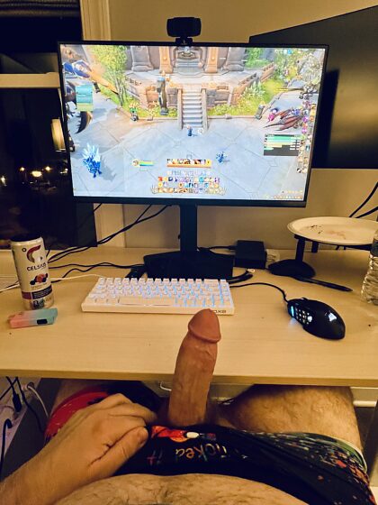 Late night gaming sesh, could use a hand… or mouth