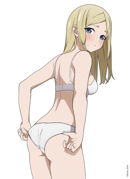 Ai Hayasaka sonrojándose con sus bragas blancas