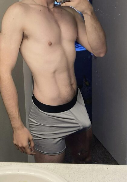 23, gay, morning wood bulge