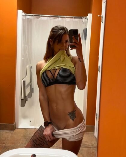 would you bend me over the sink in the gym bathroom after your workout?