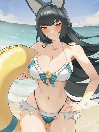 Miyabi op het strand