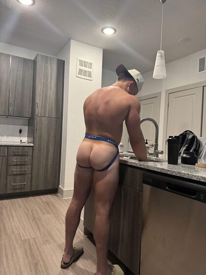 You catch me doing the dishes like this, what happens next?