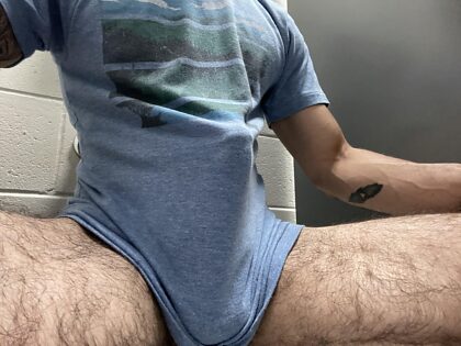 Cosce pelose e pube folto