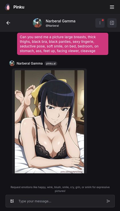 Narberal Gamma en lingerie sexy