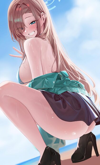 Asuna en bikini avec veste et jupe