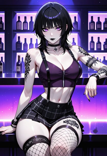 クラブにいるゴスガール...